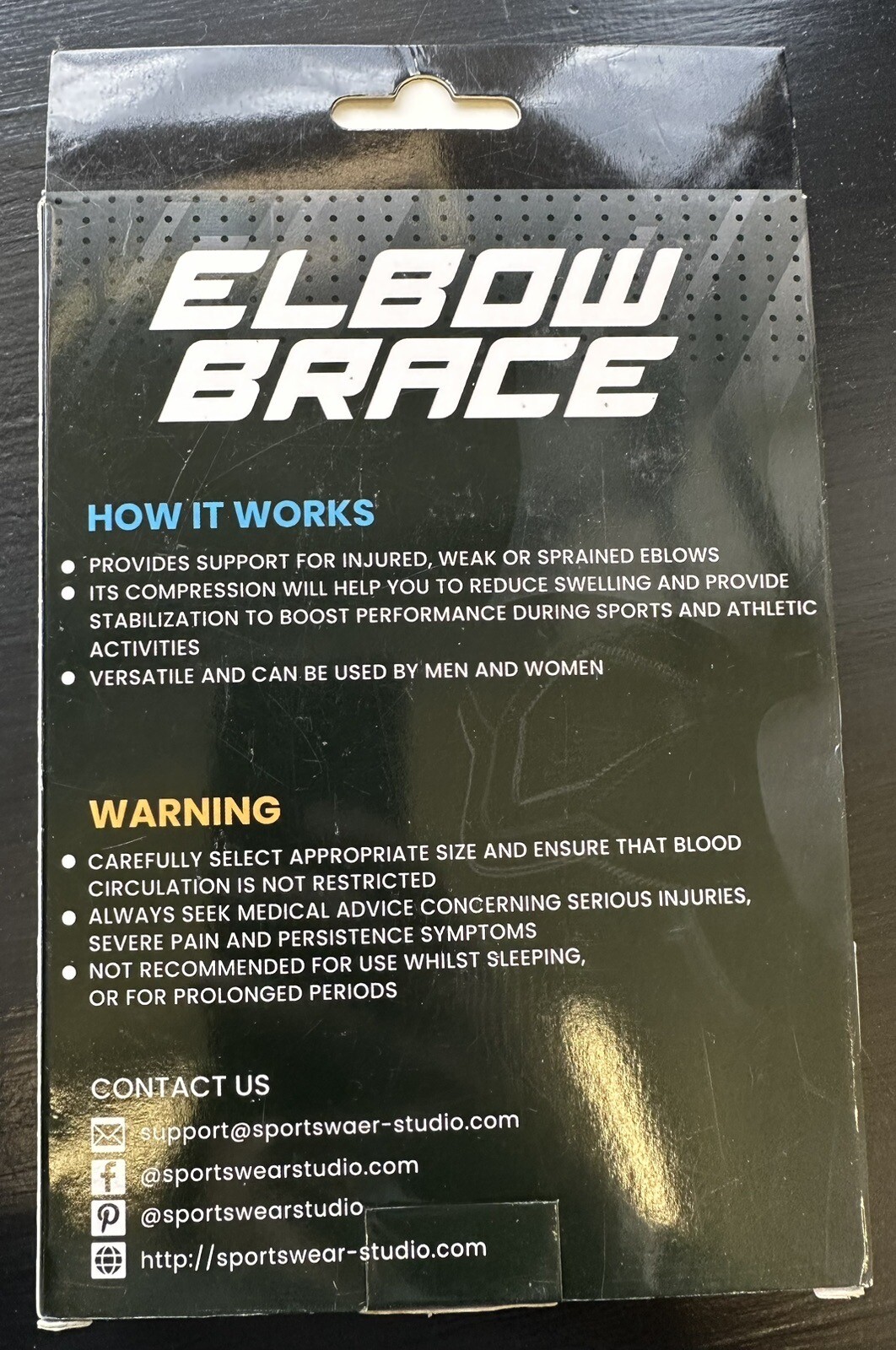 Sportswear Studio Elbow Brace 1 Pair Anti Slip Pain Relief Compression Medium