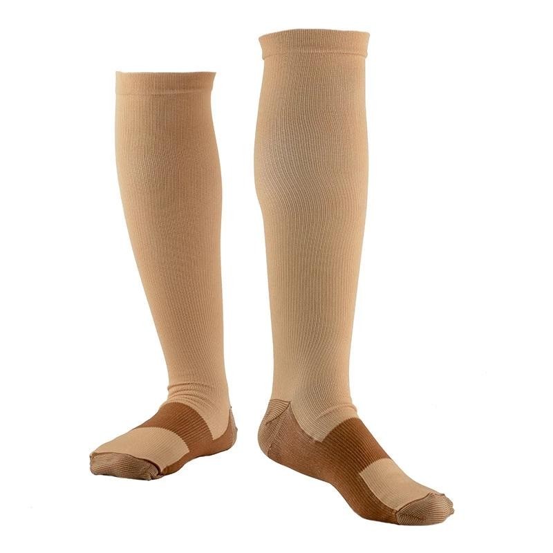 3 Pairs Copper Compression Socks 15-20mmHg Knee High Support Men Women Relief