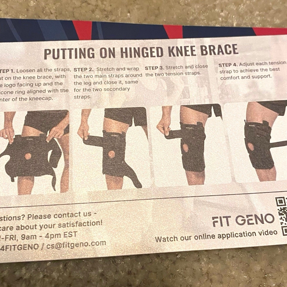 New Fit Geno 3-in-1 Hinged Knee Brace in Black Size Large Black Open Box