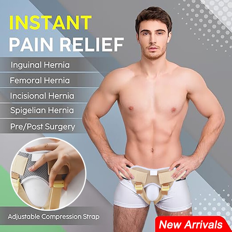 Mens Inguinal Groin Hernia Support Belt Hernia Pain Relief Truss Brace & 4 Pads