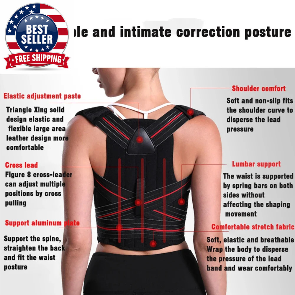 1PC Large Size Posture Corrector for Men and Women – Adjustable Muscle Memory Su