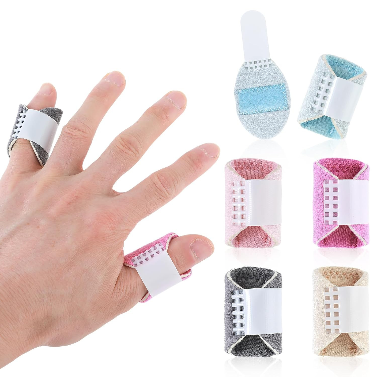 Trigger Finger Splints, 5PCS Thumb Finger Brace for Trigger Finger Knuckle Immob