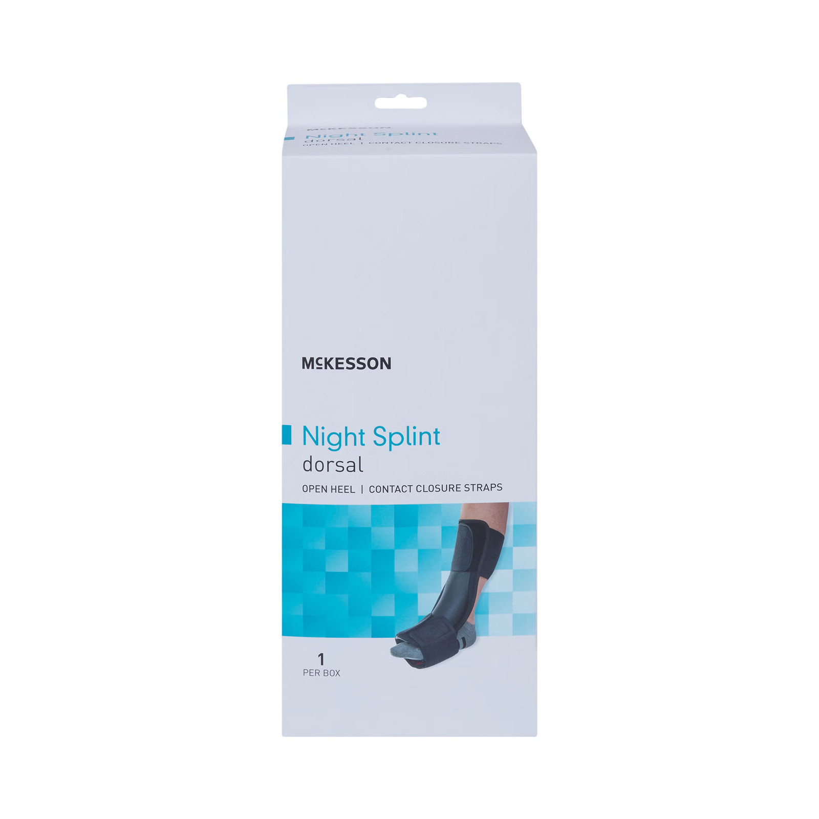 McKesson Black Dorsal Night Splint LargeX-Large Hook and Loop for the Foot