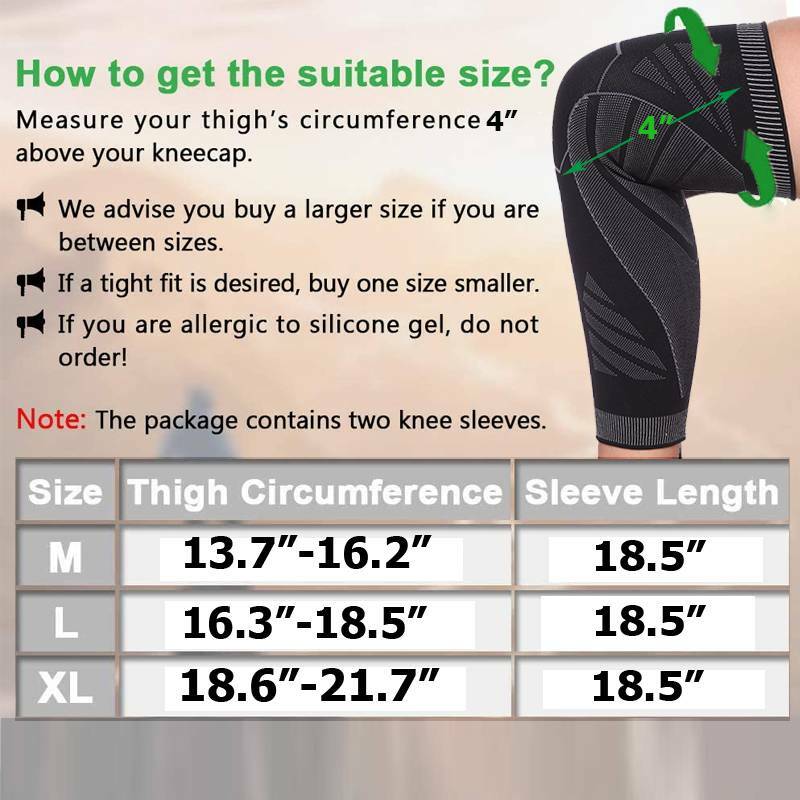 Compression Long Sleeve Support Leg Knee Brace Socks Sport Pain Relief Unisex