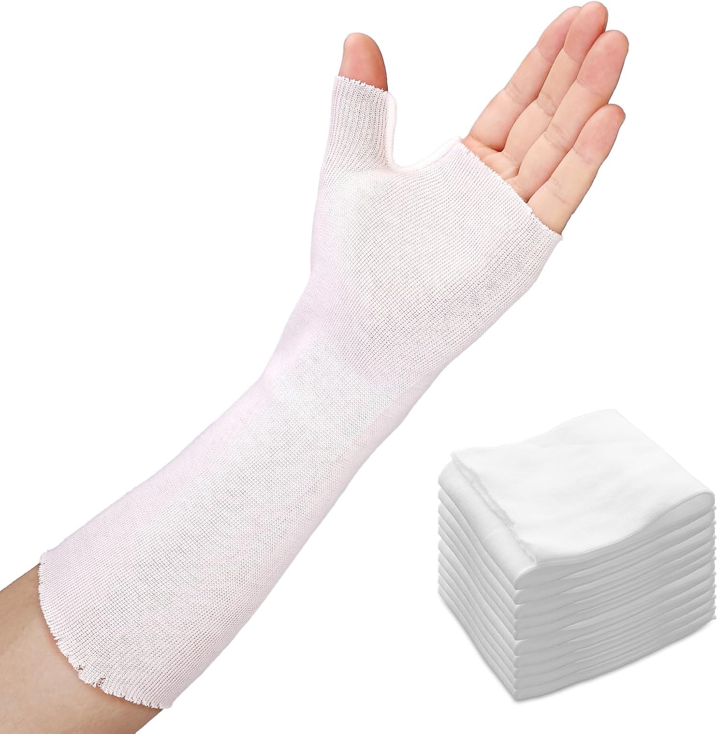 Hand Socks for Splint (Pack of 10), Stockinette Tubing, Thin Breathable Surgical
