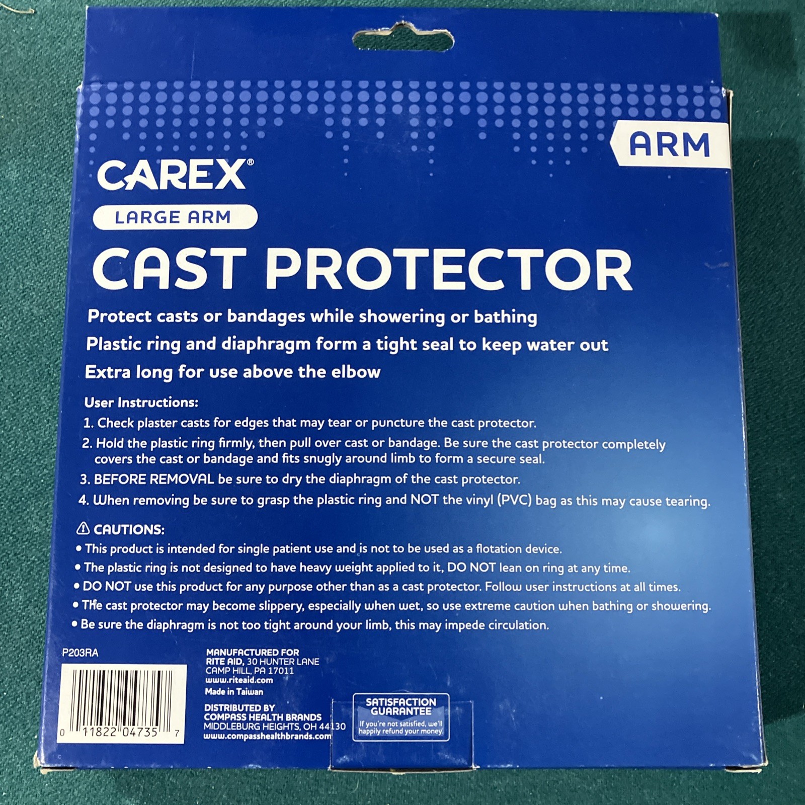 Carex Cast Protector Large Arm Ruber Latex 23″in