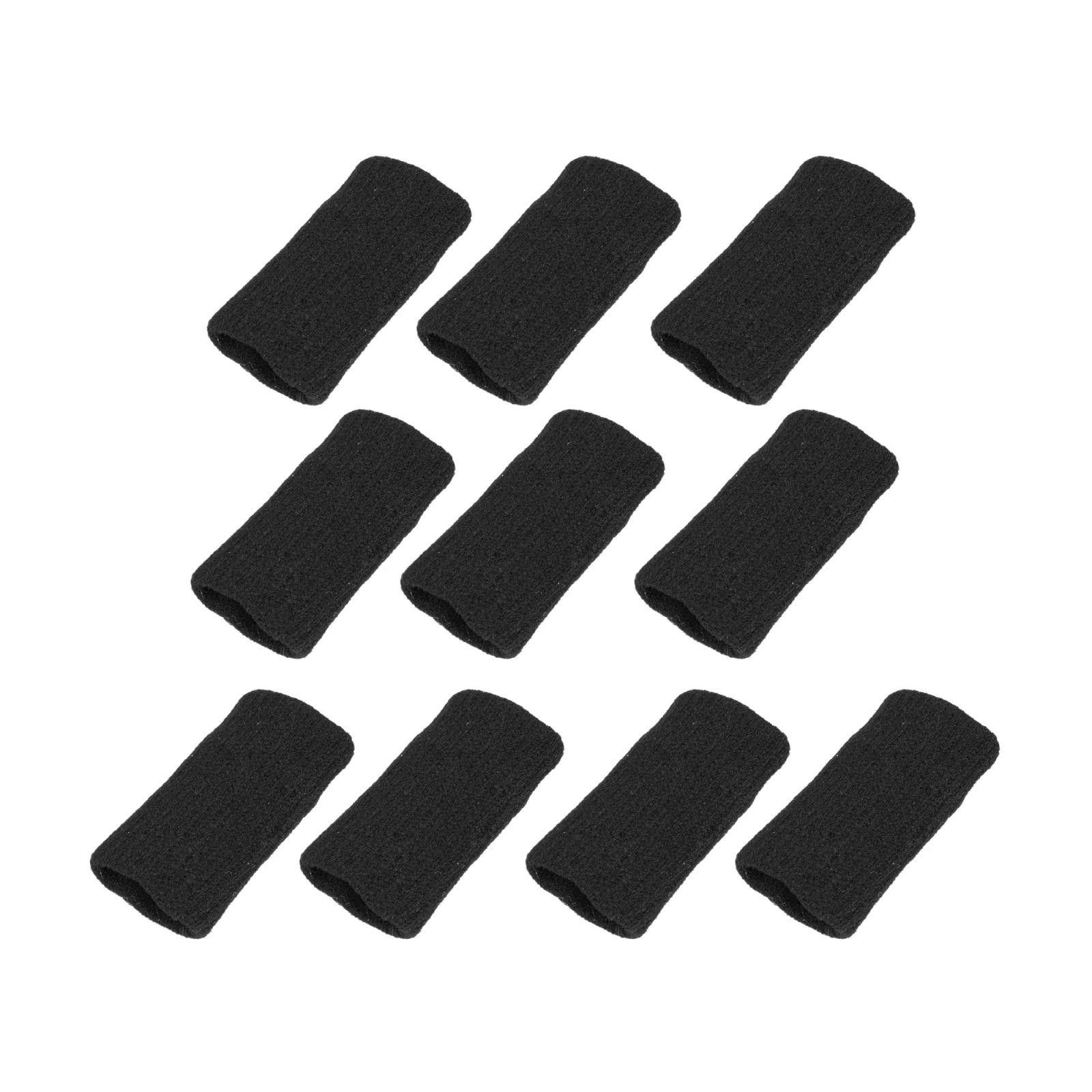 2.1″ × 1″ Black Finger Splints – Elastic Finger Sleeves for Sport Protection