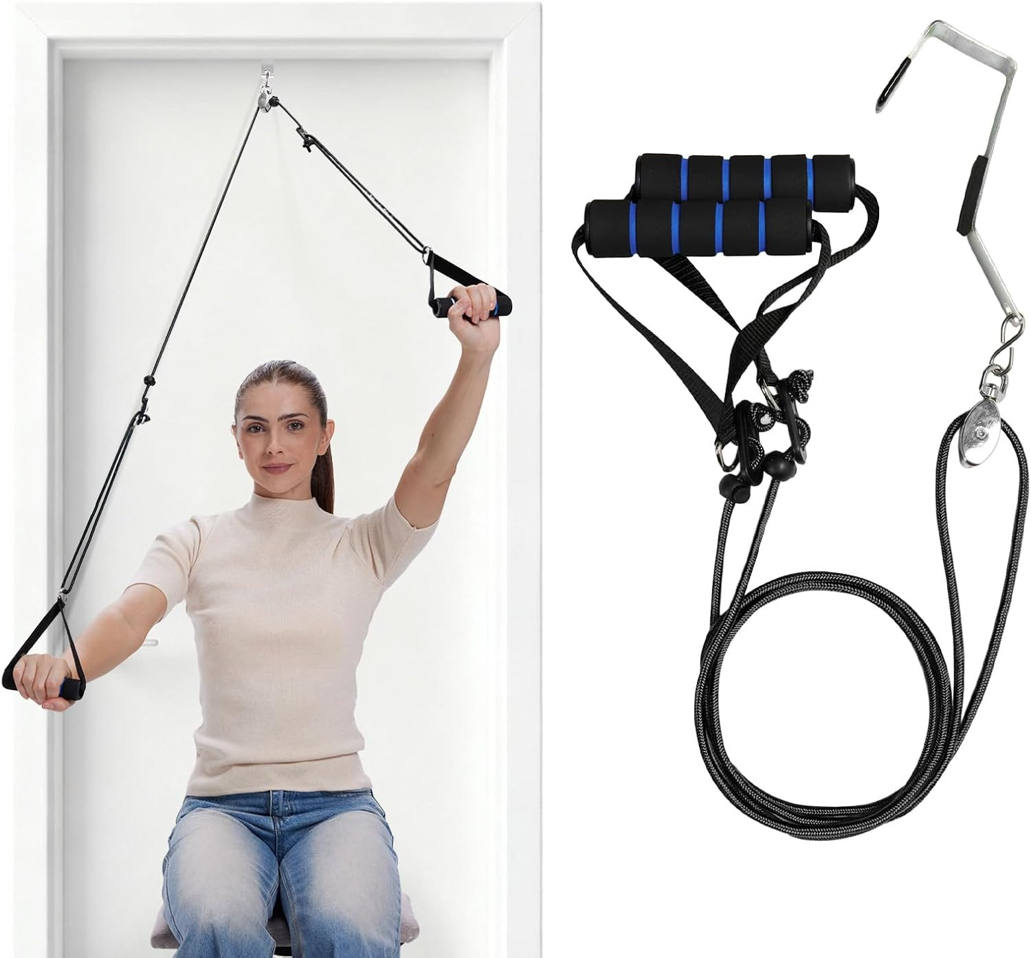 Shoulder Pulley Over Door Physical Therapy Rehab Rotator Cuff Arm Exercise ROM
