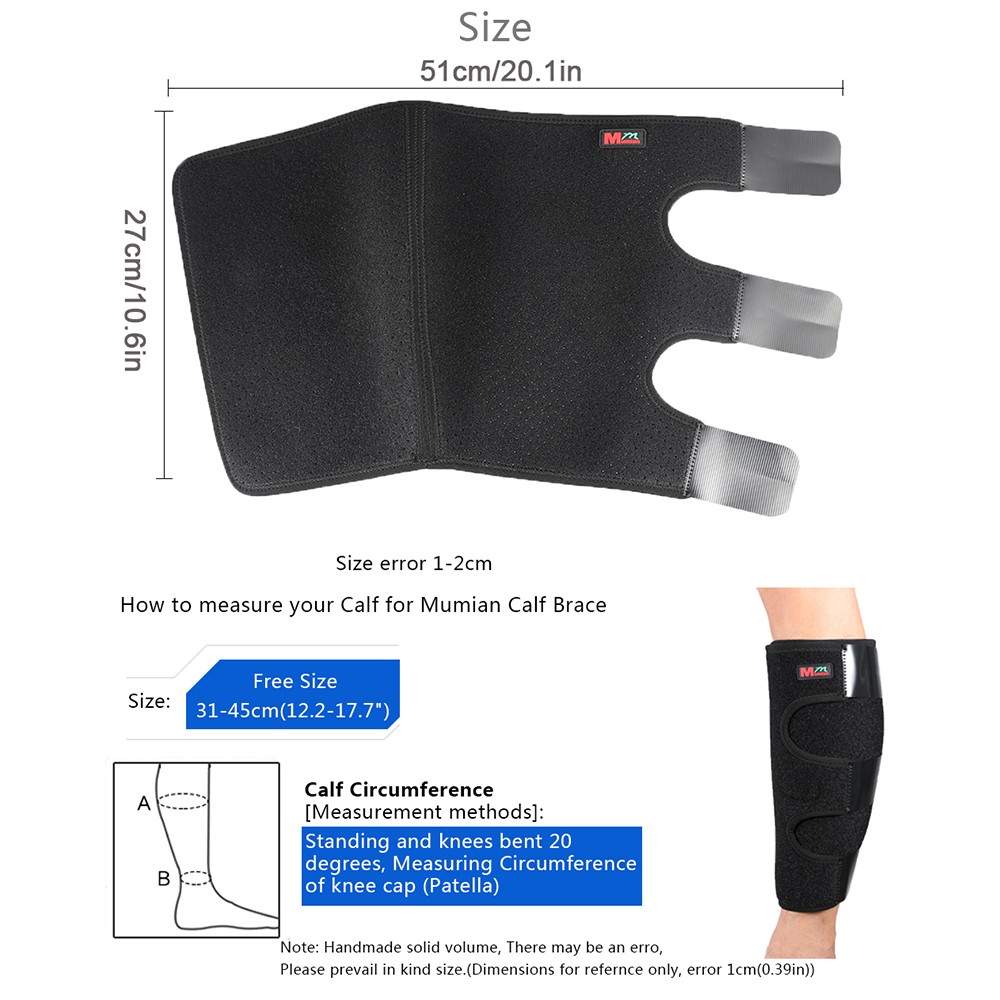 Calf Protective Brace Premium Support For Men Women Neoprene Black Premium