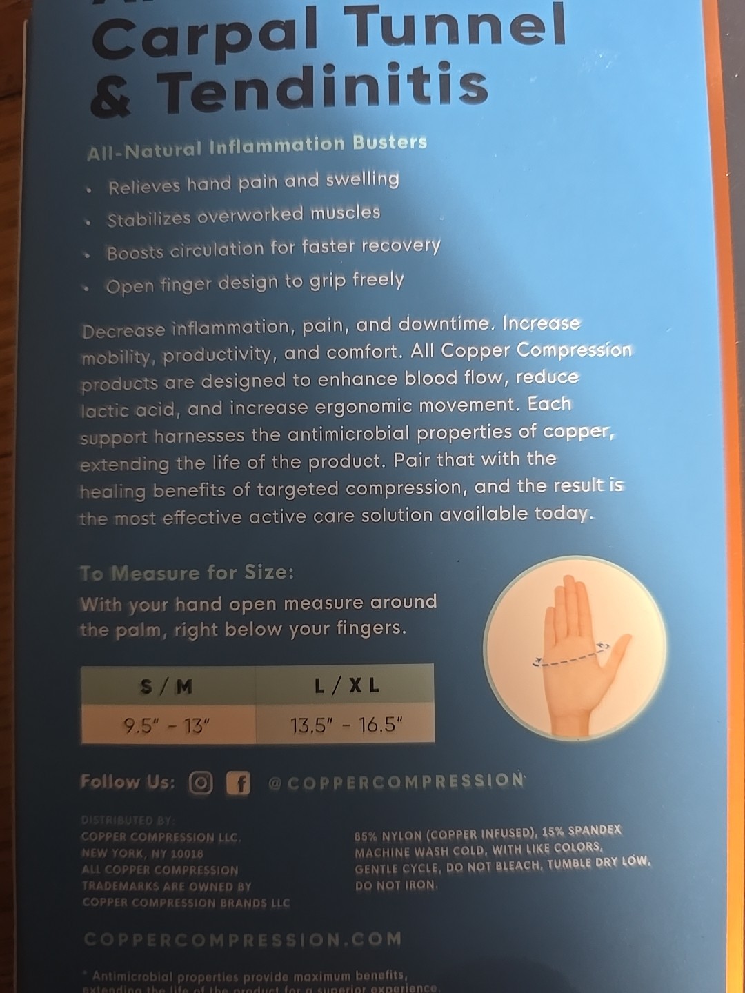 Copper Compression – Copper Infused Arthritis Half Finger Gloves – L/XL (2 Sets)