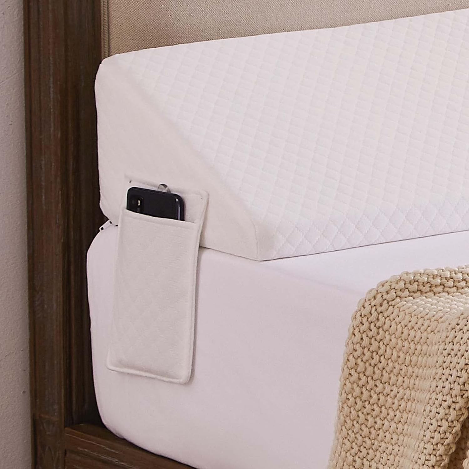 King Size（76″x10″x6″） Bed Wedge Pillow Headboard Bed Gap Filler(0-8″ Triangle