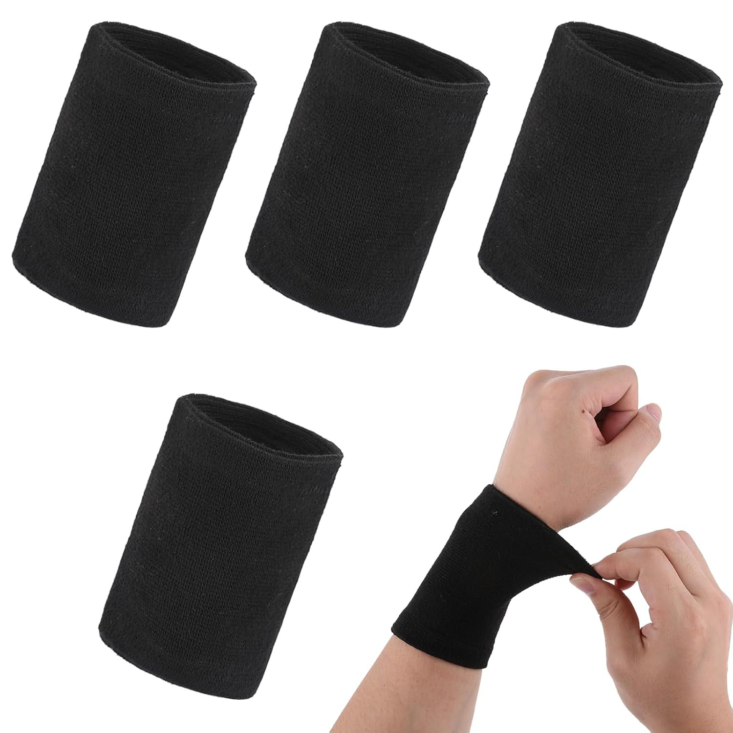 2 Pairs Wrist Compression Sleeve, Nylon Wristbands Brace for Support Wrist