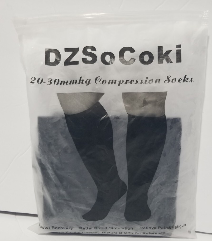 XL Plus Size Compression Diabet Socks Women Men Wide Calf EXtra Large 20-30 mmHg