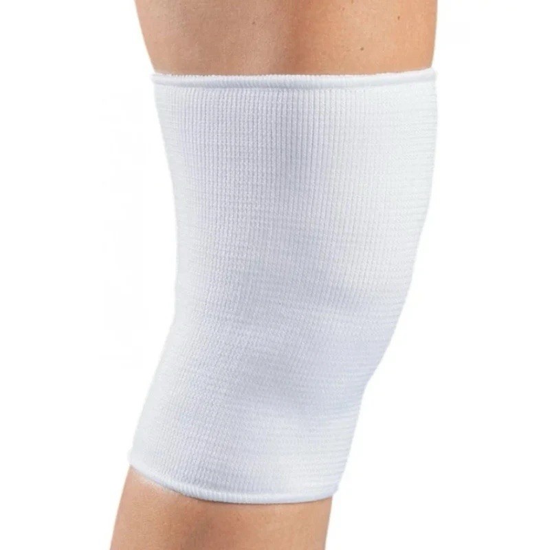 ProCare Knee Support, Elastic, White, Slip-On, Left or Right Knee, 1 Each