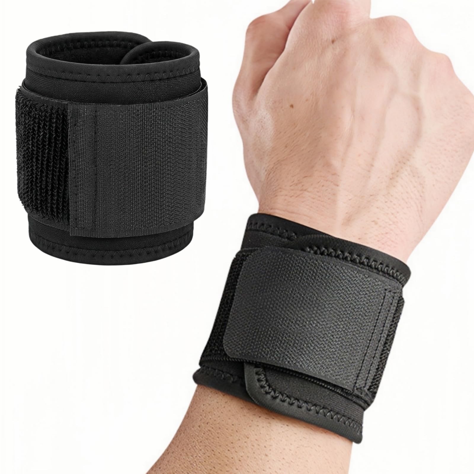 SUXEOTS Adjustable Wrist Support Brace, Compression Wraps for Men Black
