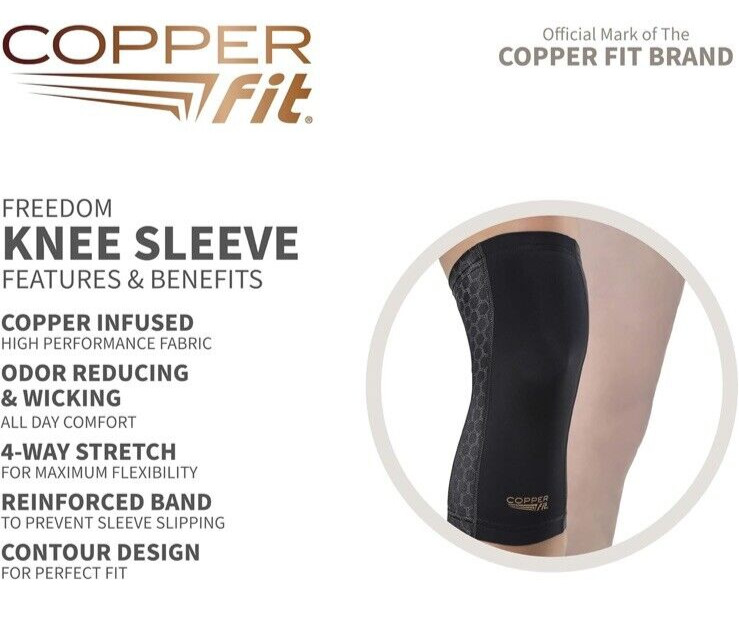 original Copper Fit CF2KNLG6 Knee Compression Sleeve – Black
