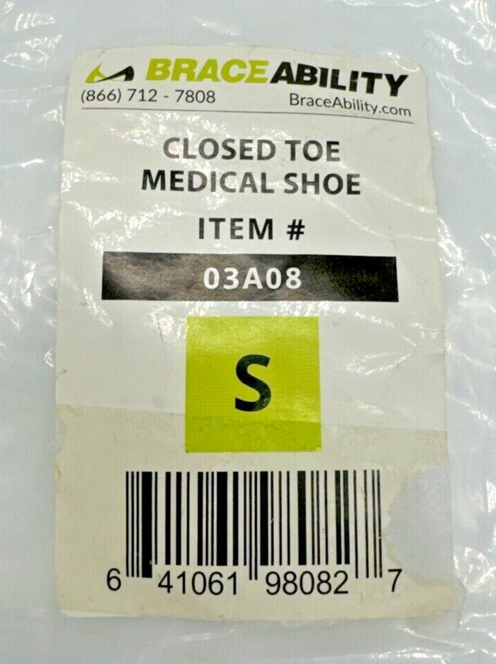 BraceAbility Closed Toe Walking Shoe Small Black Lightweight Broken Toe Boot