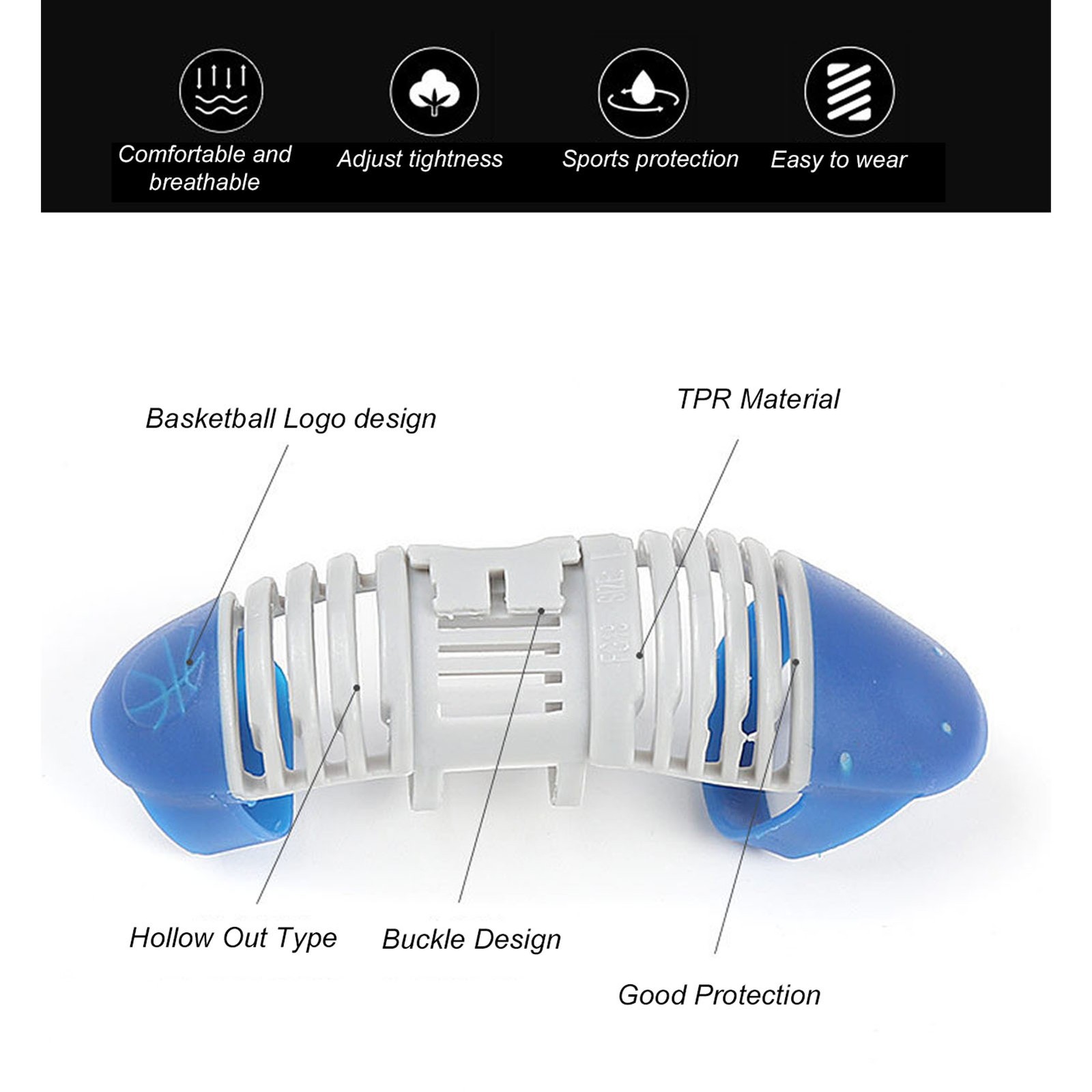 3.1×0.9×2.2in Finger Splint Brace Pain Relief Hollow Out Type Finger Support WT