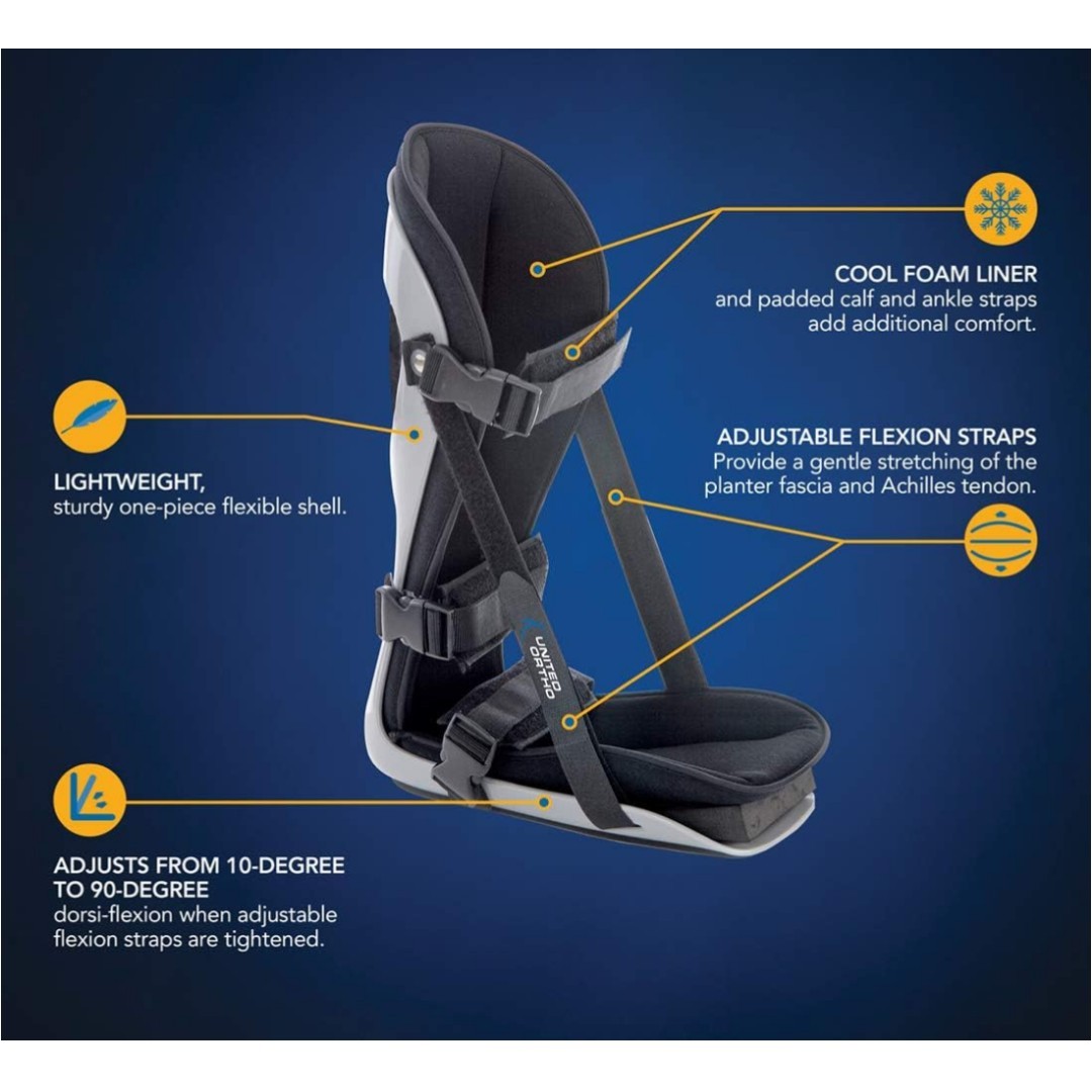 United Ortho Plantar Fasciitis Adjustable Leg Support Brace Large Left or Right
