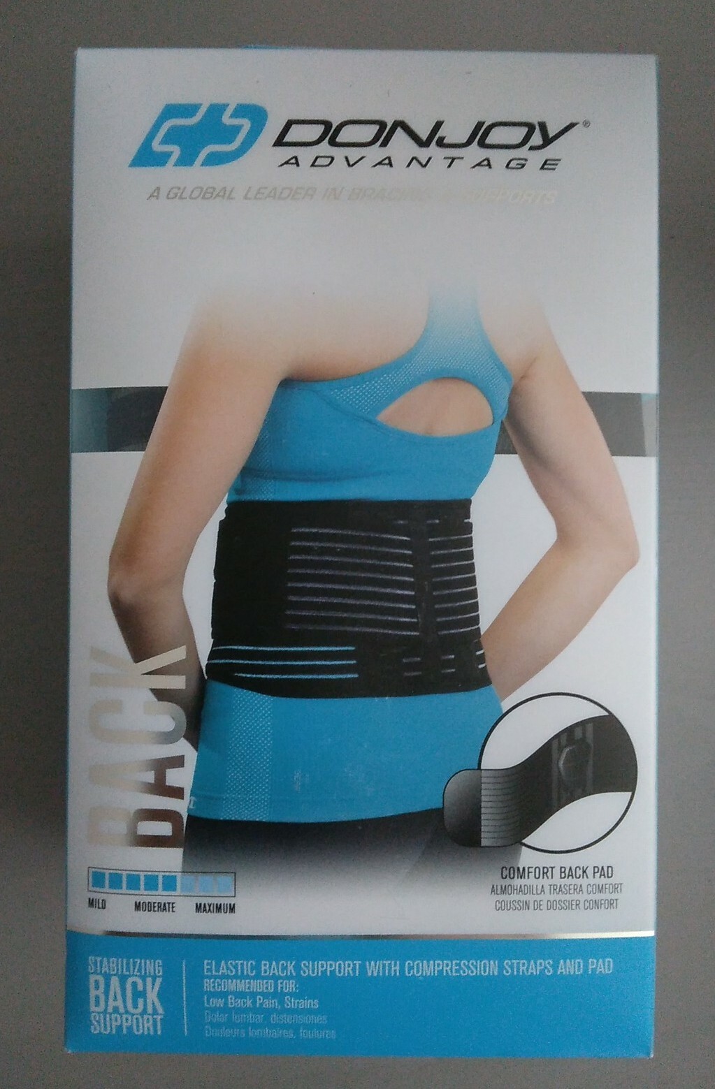 DonJoy Advantage Stabilizing Back Support – Mobility Stretch Panels, S/M