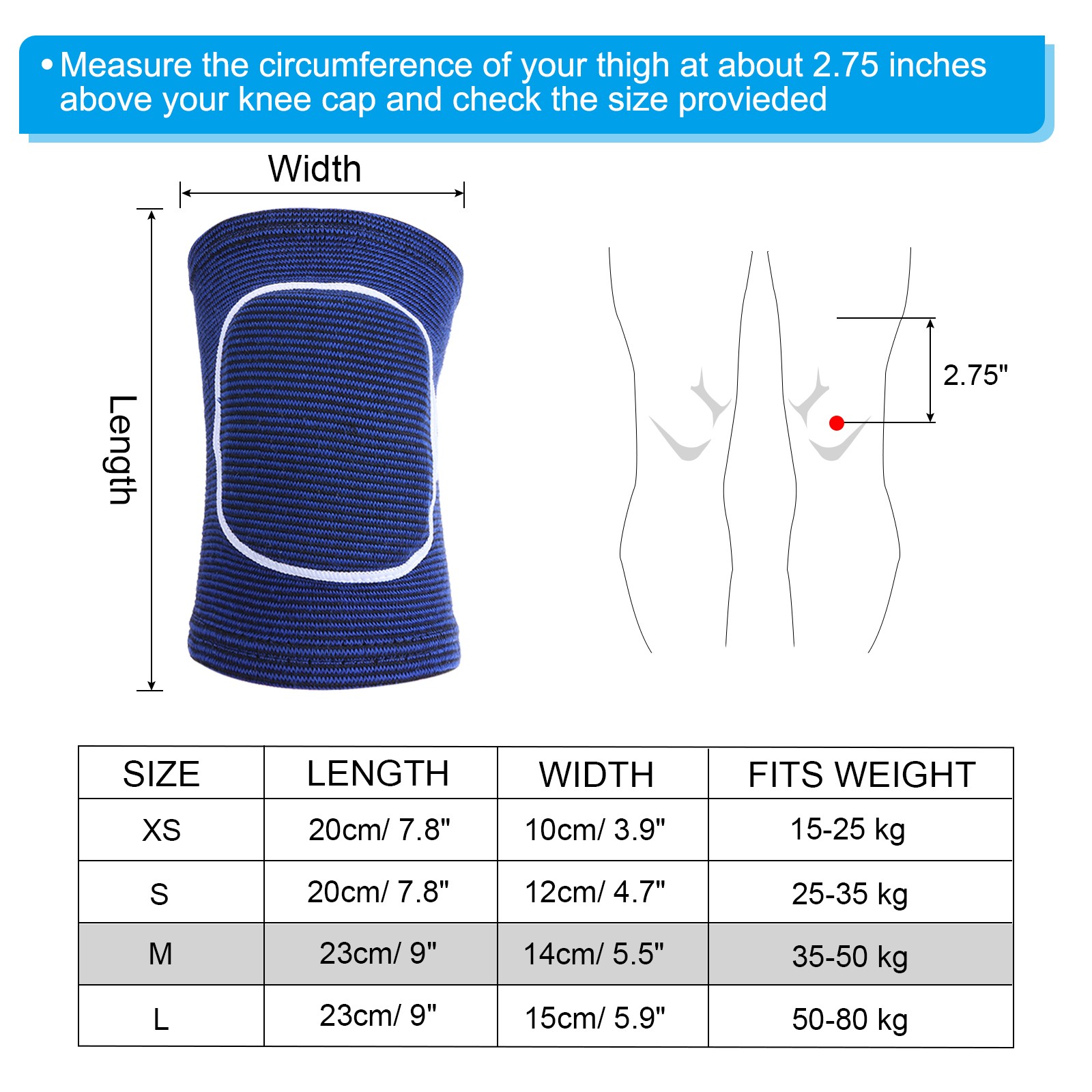 3 Pairs M Dance Knee Pads Volleyball Protective Sponge Brace Blue