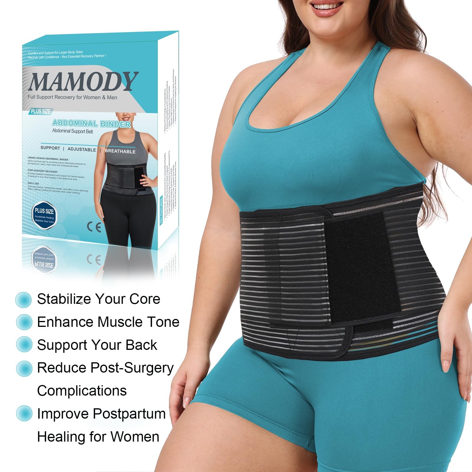 Abdominal Binder Post Surgery Plus Size | Postpartum Belly Band Wrap | Post C…