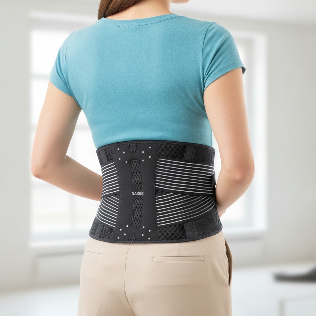 Breathable Lumbar Support Brace for Comfortable Daily Wear – Light Gray L Size