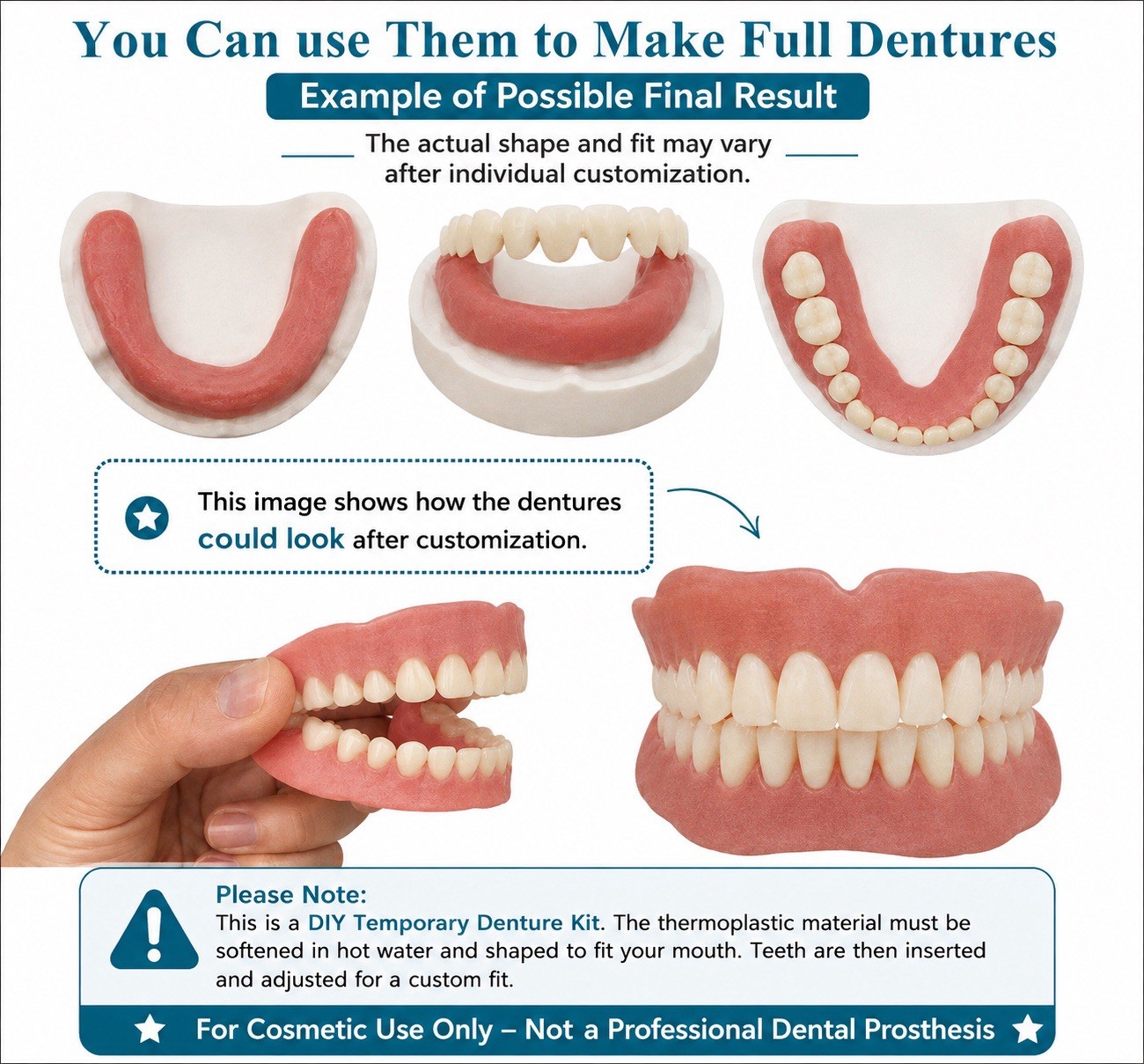 Custom-Fit DIY Denture for S/M Upper