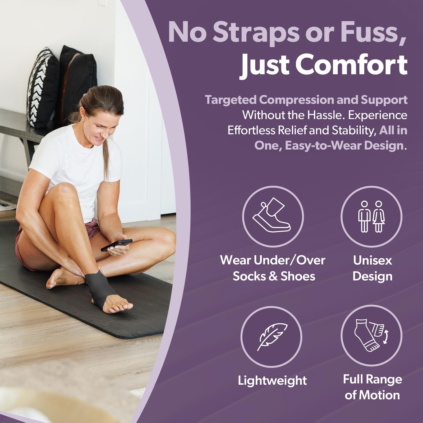 Elastic Ankle Support Brace – Lightweight Slip on Foot and Ankle Compression …