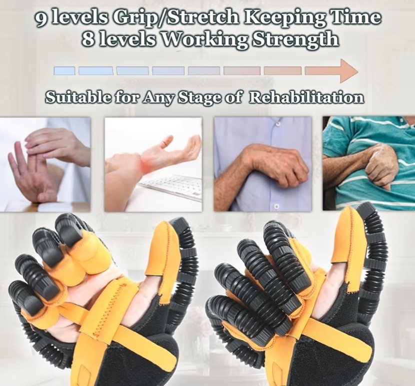 Rehabilitation Robot Glove for Stroke Hand Finger Recovery, Rechargeable Left M