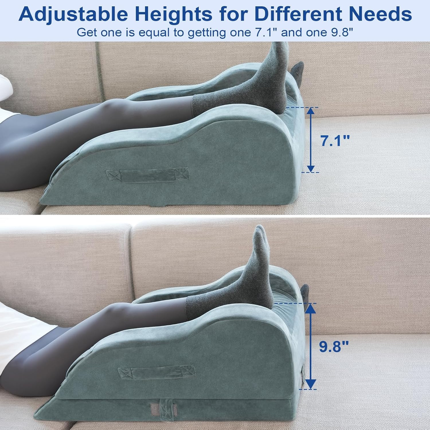 Kingpavonini Adjustable Leg Elevation Pillows for after Surgery, Ergonomic Curve