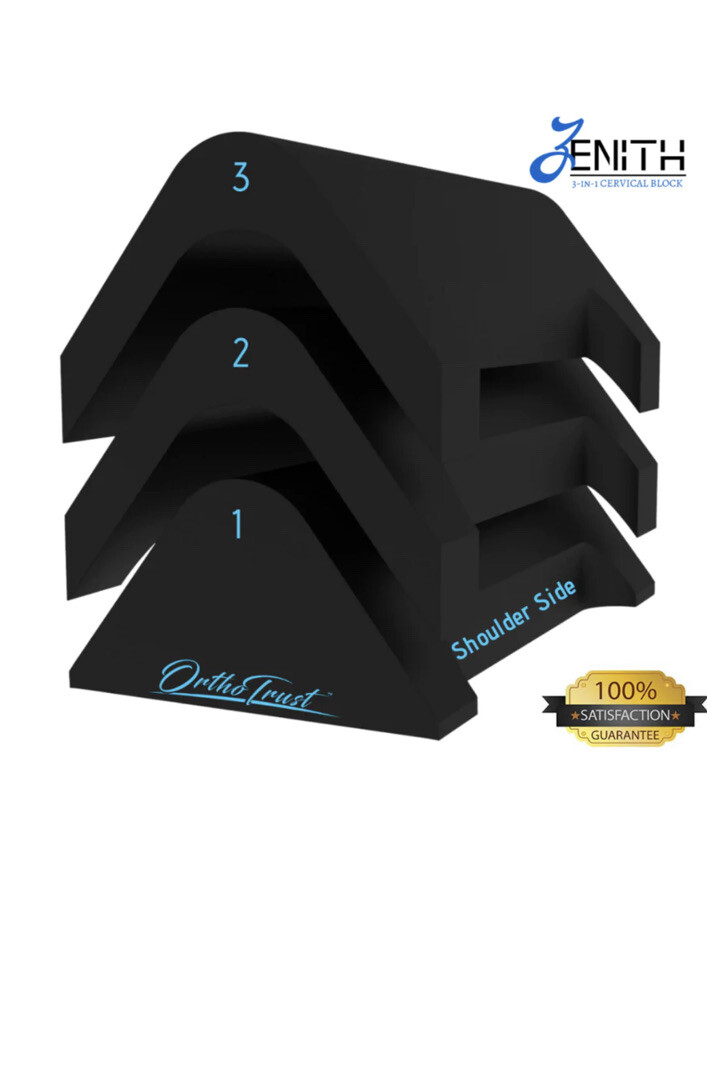 Zenith Cervical Traction Orthotic Chiropractic Neck Corrector 3-in-1 Black