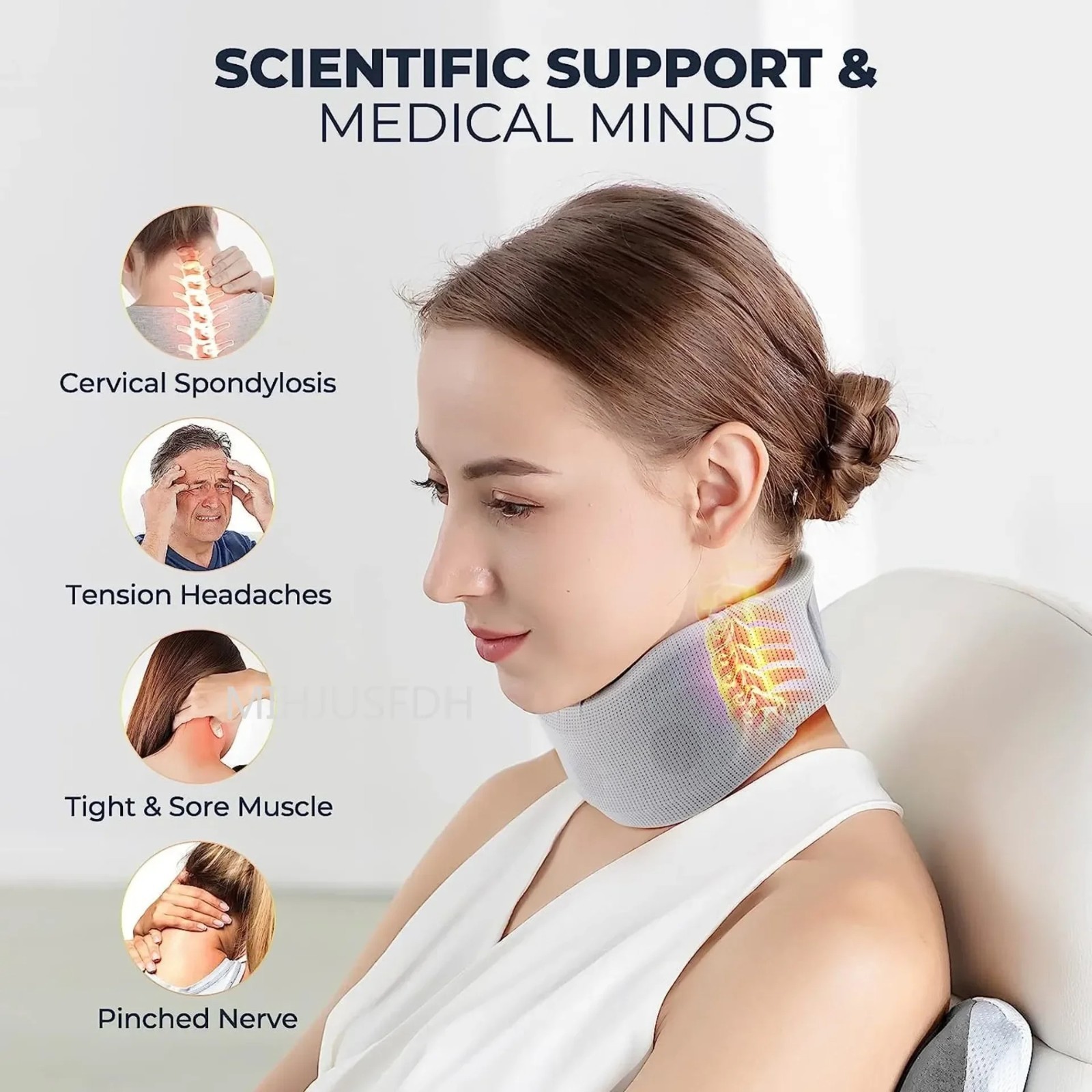 Adjustable Neck Brace Support Wrap Soft Foam Cervical Collar Neck Pain Relief