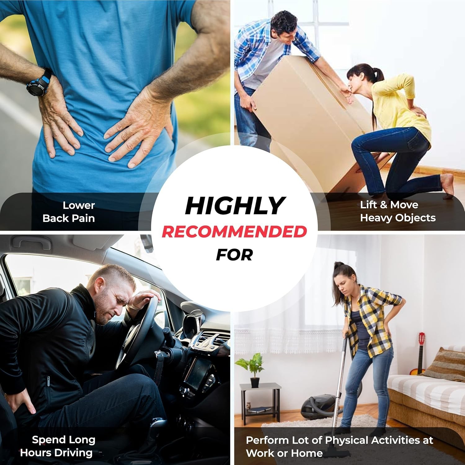 Adjustable 8″ Back Support Brace – Industrial Design for Lumbago & Heavy Lifting