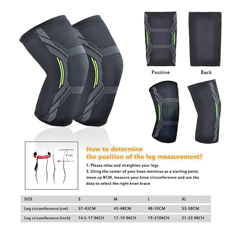 Single Knee Pad Sleeve Nylon Sports Support Running Basketball Compression Brace