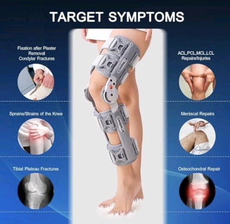 GoHelmate Adjustable ROM Knee Brace Hinged Post-Op Support
