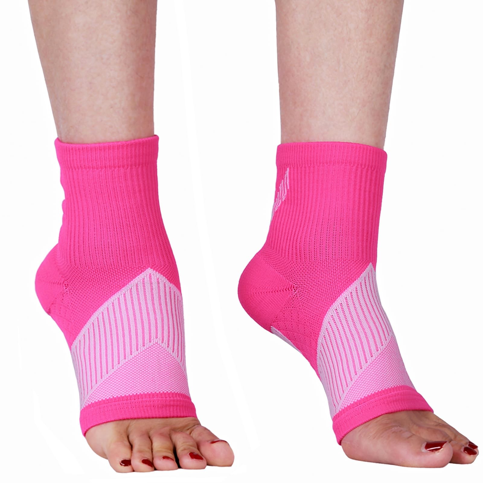 NuCamper Ankle Brace Compression Socks for Achilles Tendonitis Medium, Pink