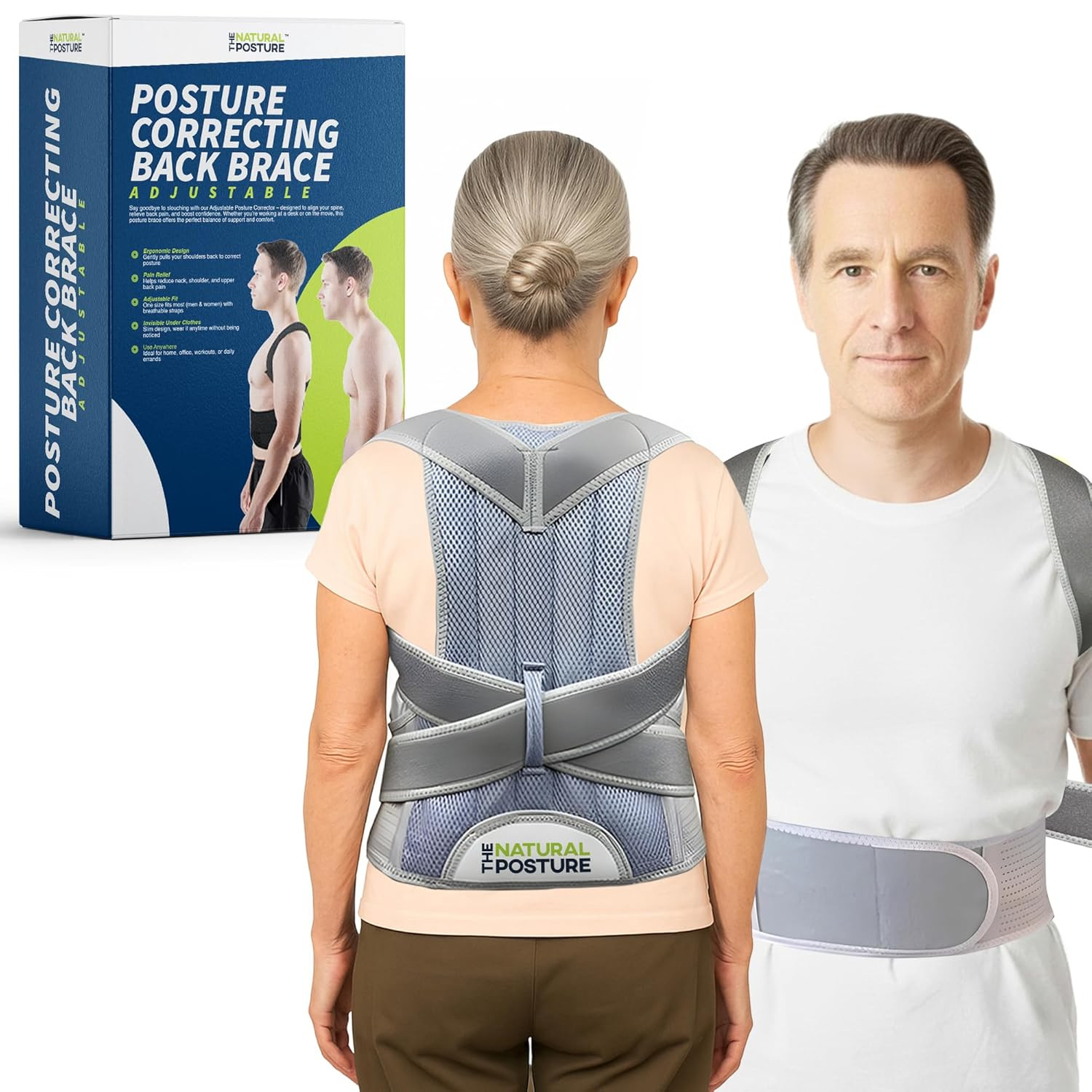 Posture Corrector for Men and Women – Lumbar Back Brace and Shoulder Straightene