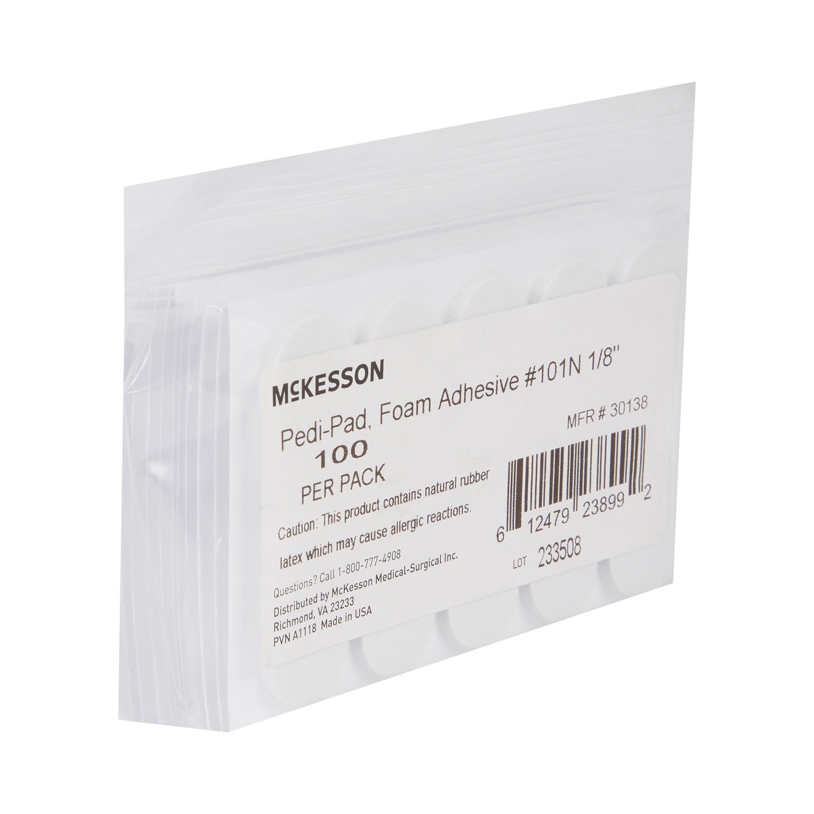 McKesson White Protective Pad Size 101 Adhesive for the Foot 100 Ct