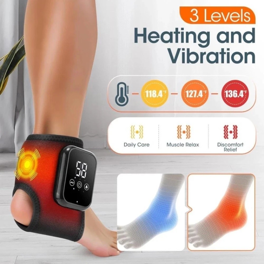 Foot Renew Triple Method Massager Heat Vibration for Heel Arch Ankle Neuropathy