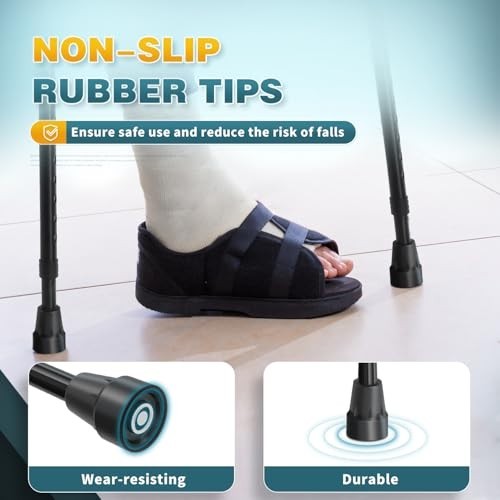 Lightweight Adjustable Forearm Canes – Ergonomic Arm Crutch with Non-Skid Tips