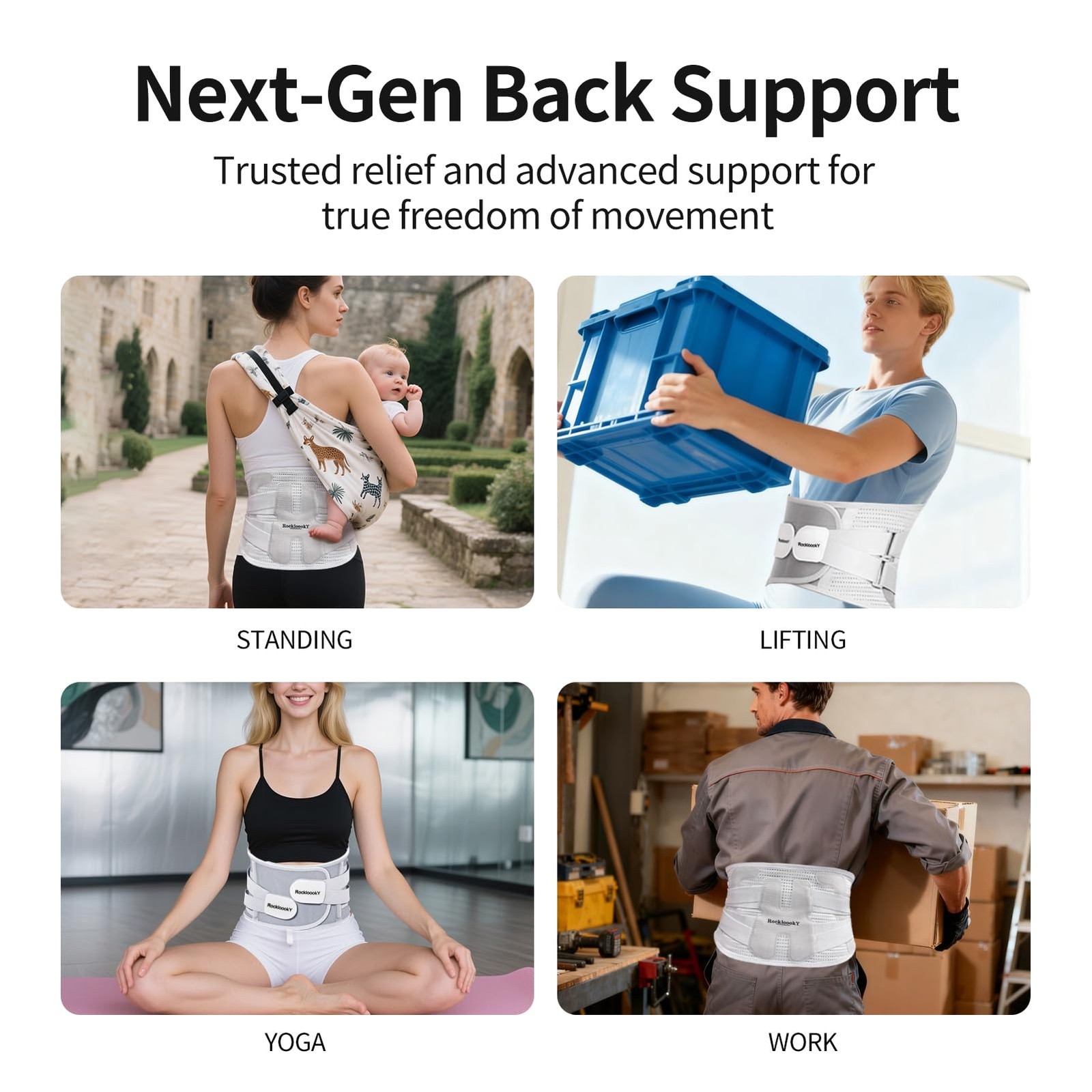Lower Back Brace for Men, Adjustable Lumbar with Ergonomic Metal Stays for Wo…