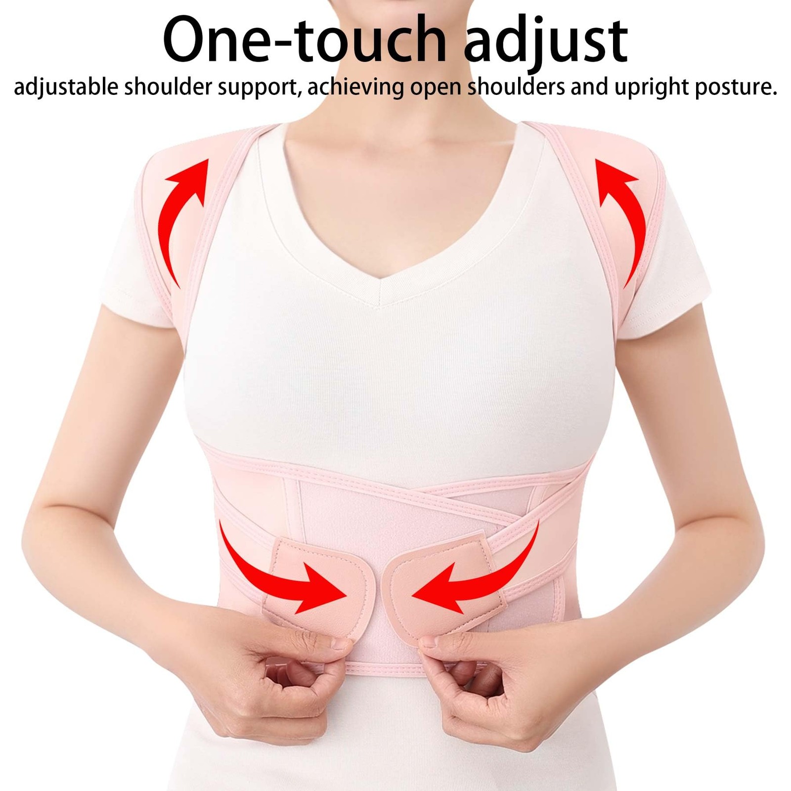 Posture Corrector for Women & Men Back Brace Medium (Waist 27.5-31.5″), Pink