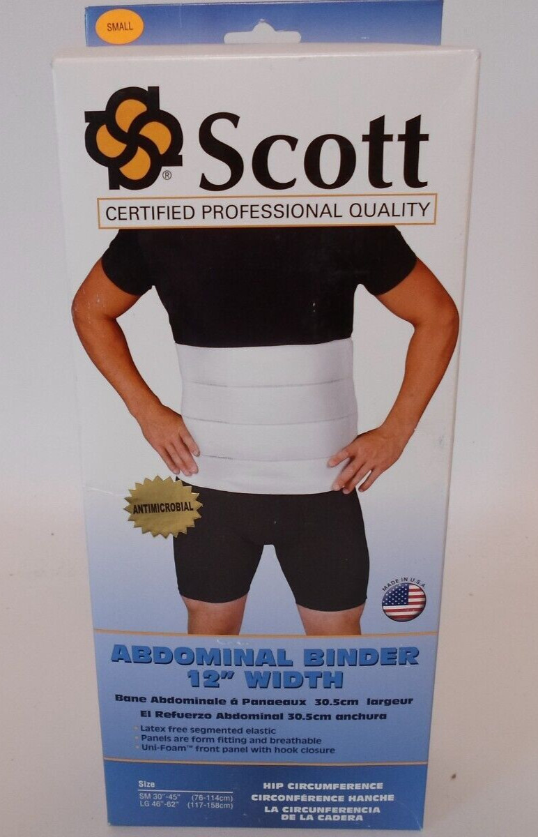 Scott Abdominal Binder 12″ width Form fitting Small Hip Circumference 30″ – 45″