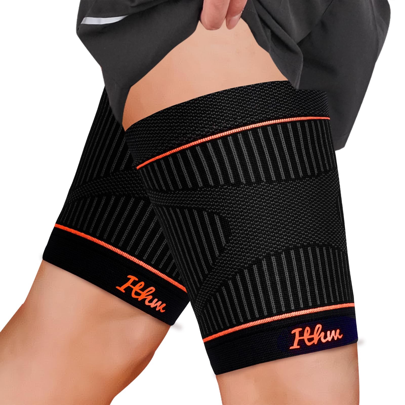 1 Pair Thigh Compression Sleeve Men Women Anti Slip Hamstring Large