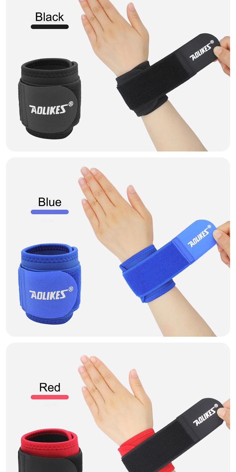 Aolikes 1pcs Wrist Compression Strap and Wrist Brace Sport Wrist Support for Fit