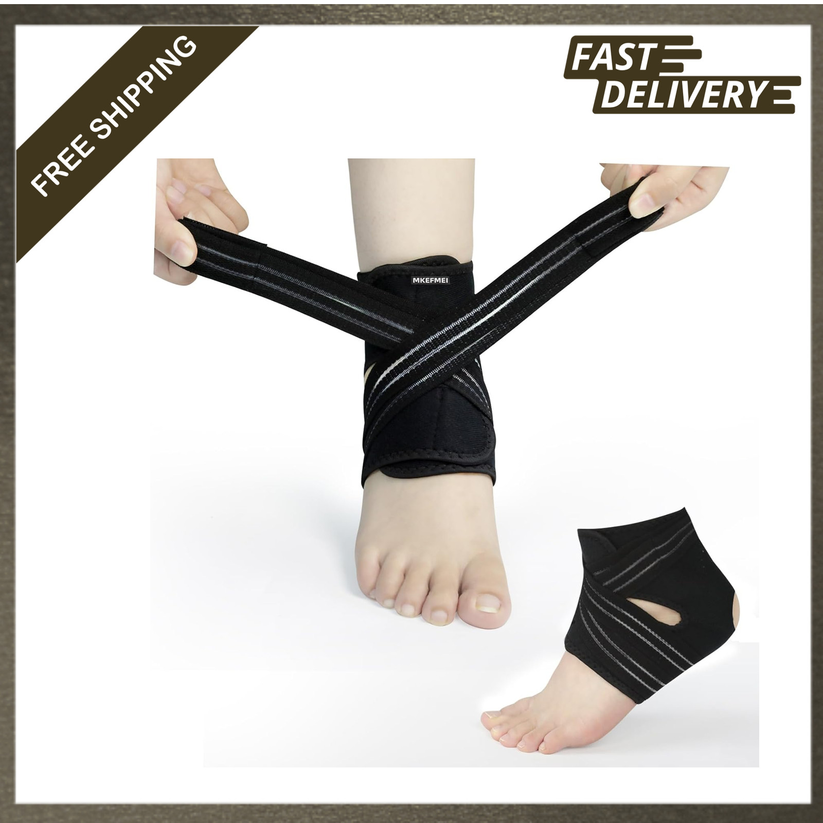 Ankle Brace Compression Wrap for Sprains Plantar Fasciitis Achilles Open Heel