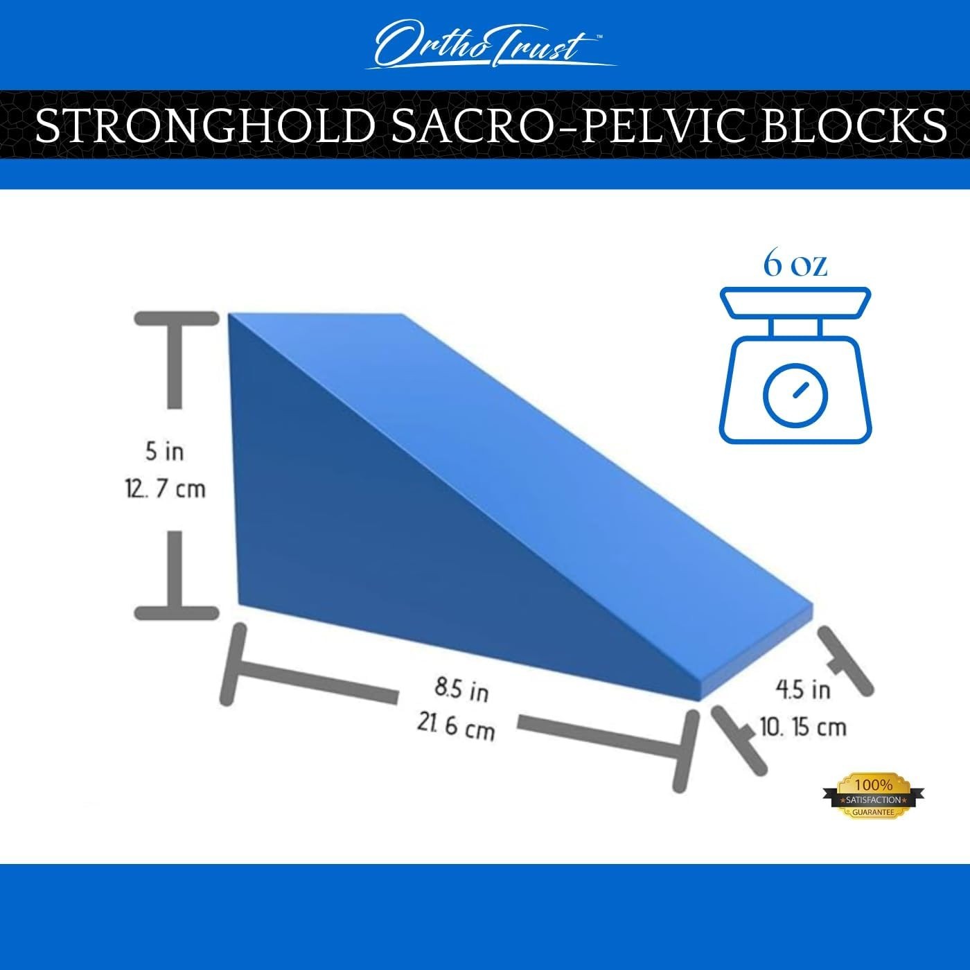 Pelvic Sacral Blocks Set High-Density Foam Wedges Blue for Posture Spinal Ali…
