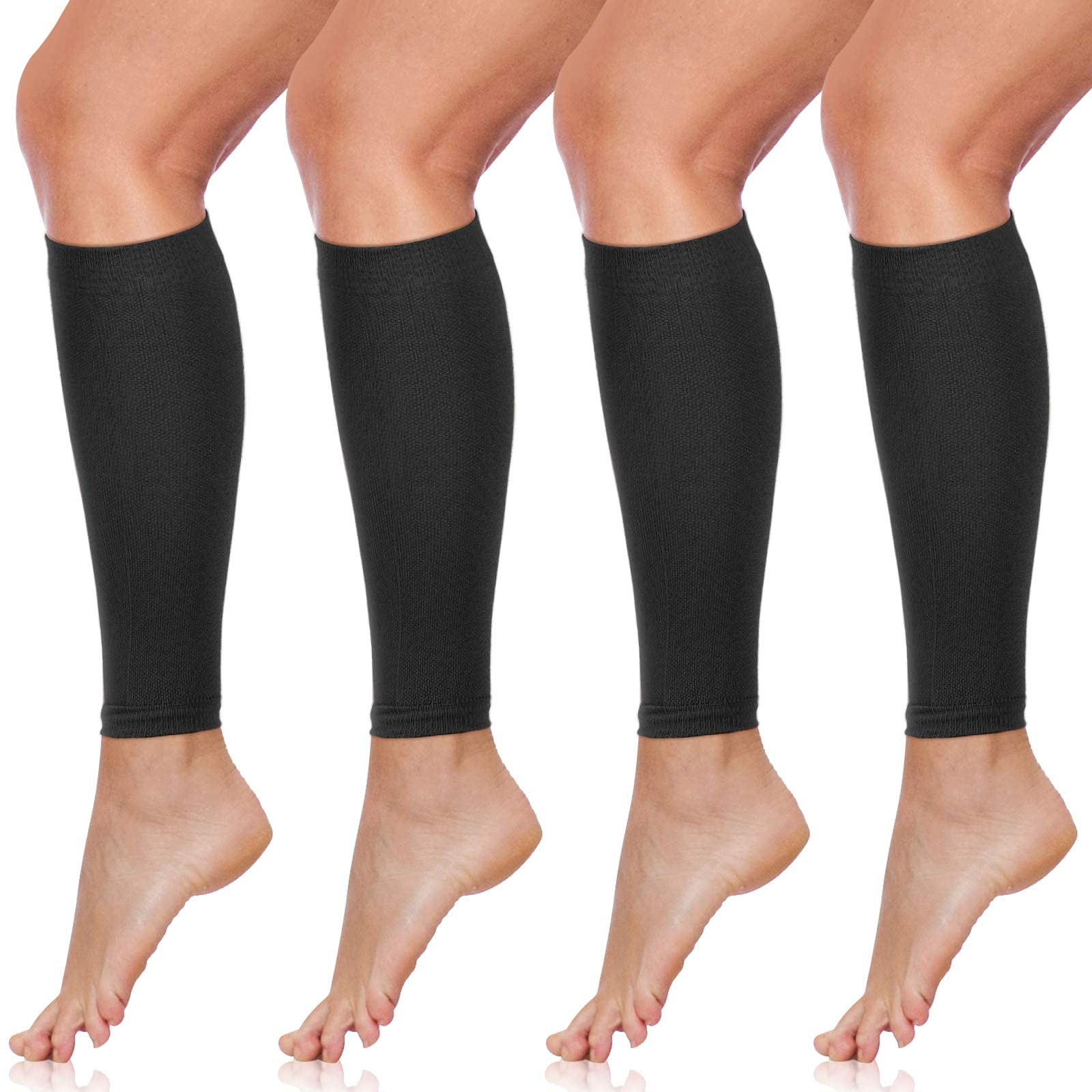 SATINIOR 4 Pairs Calf Compression Sleeve Leg Sock Small, Black