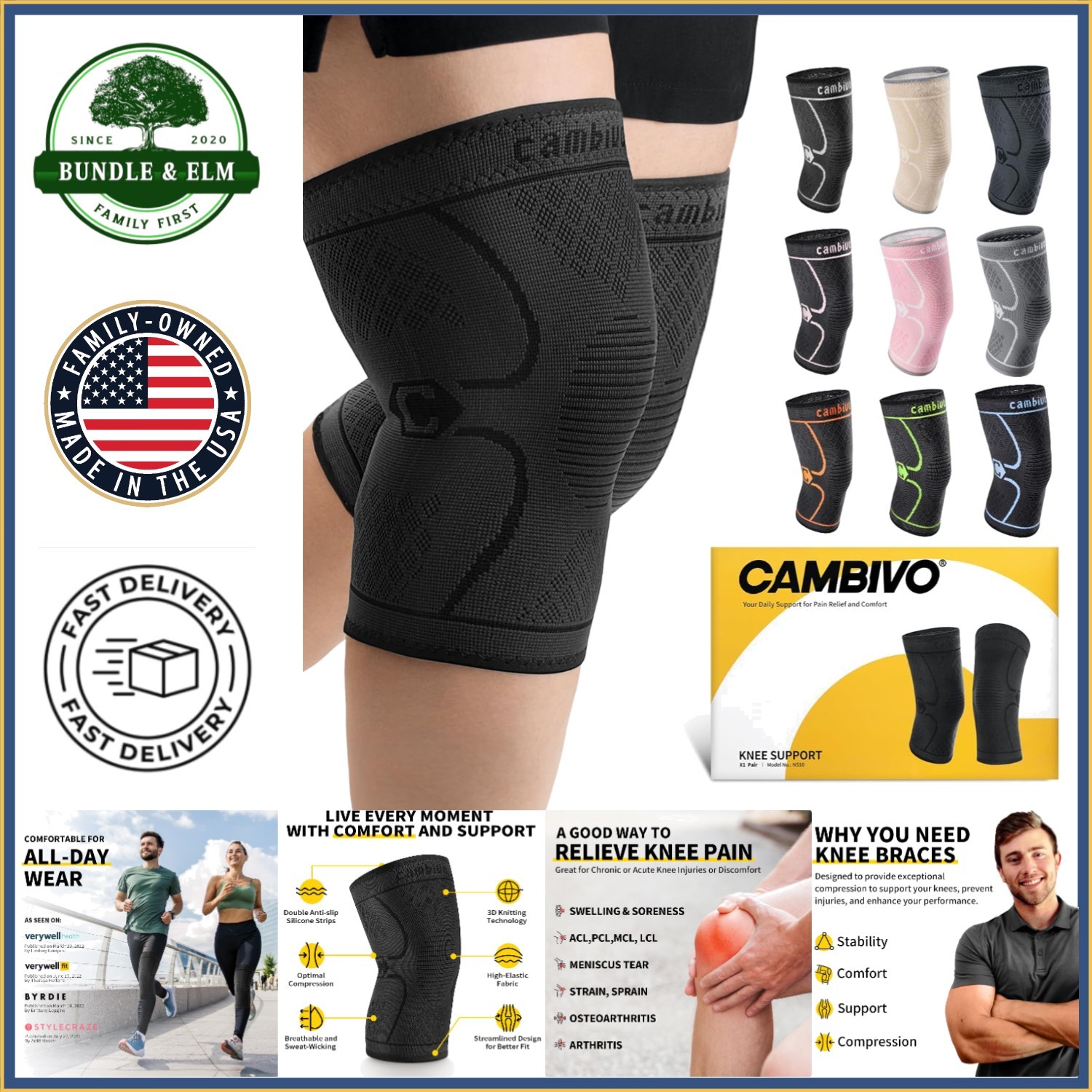 Supportive Knee Sleeves for Active Lifestyle, Hiking, and Running Enthusiasts